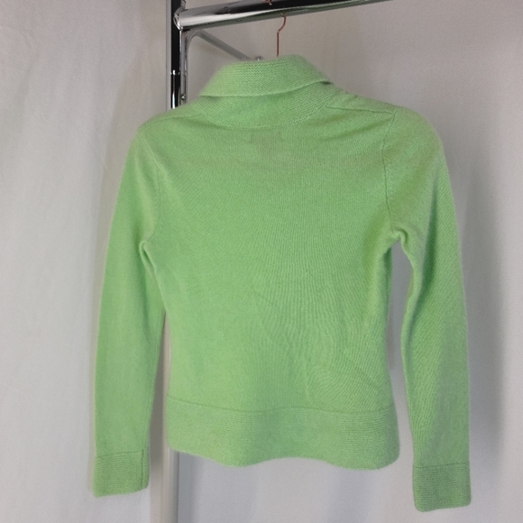 Daniel Bishop 100% Cashmere Sweater, women's petite small, lime/spring green - Picture 2 of 4